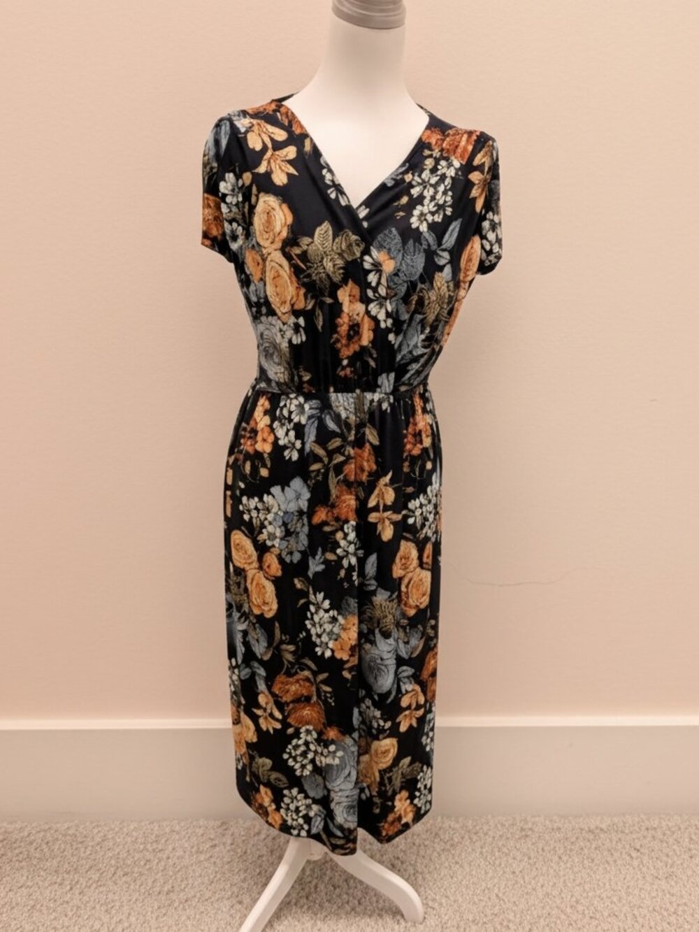 Dark Blue and Floral Gilli by ModCloth Dress